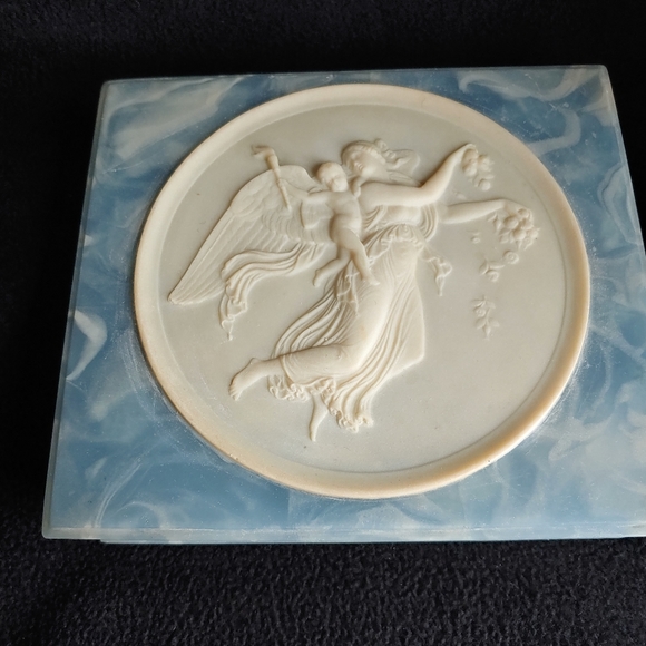 Cameo Relief Genuine Incolay Stone Jewelry Trinket - Picture 4 of 12
